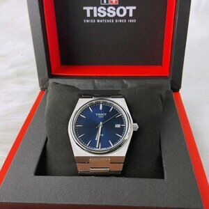 Men Tissot Classic PRX 40mm Blue Stainless Steel Watch